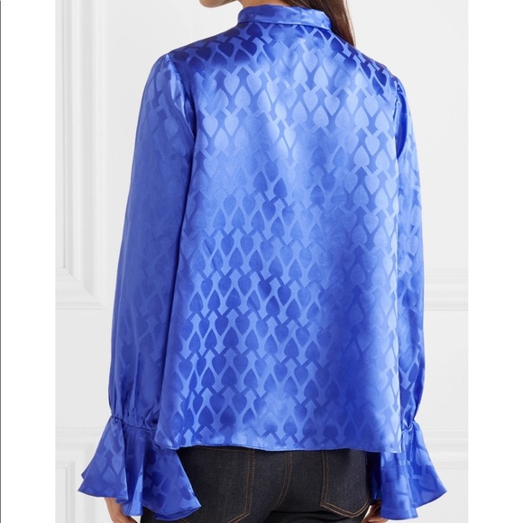 ❤️ SALONI Silk Satin Jacquard Top - Picture 4 of 14